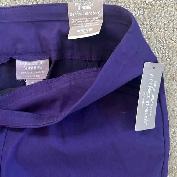 Chico's Women's Pants in Deep Purple NWT size 00 short - Picture 2 of 14